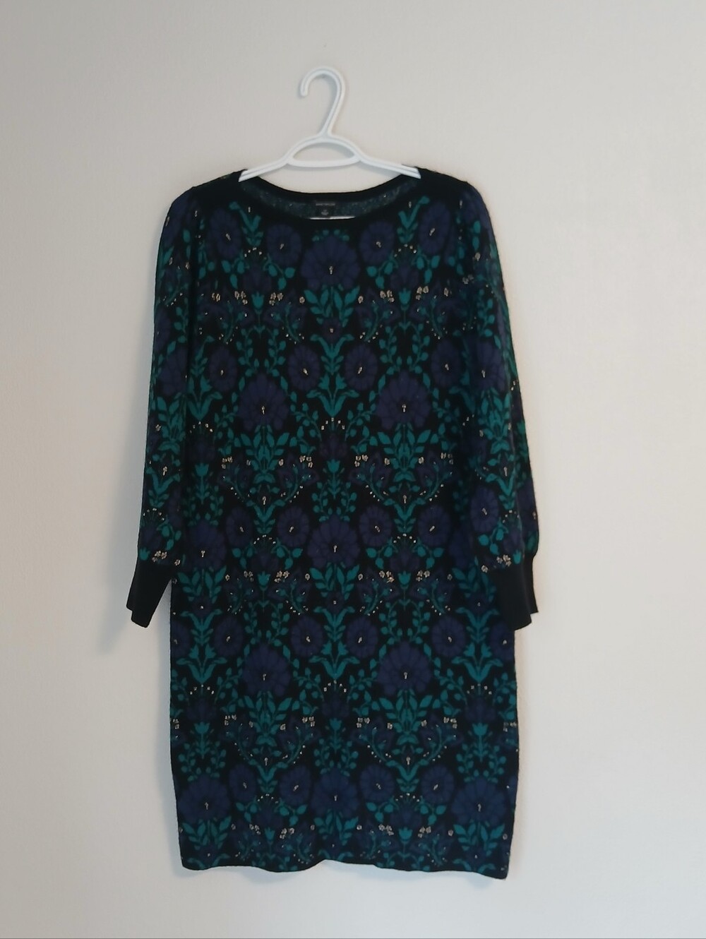 Ann Taylor Floral Sweater Dress Size LP
